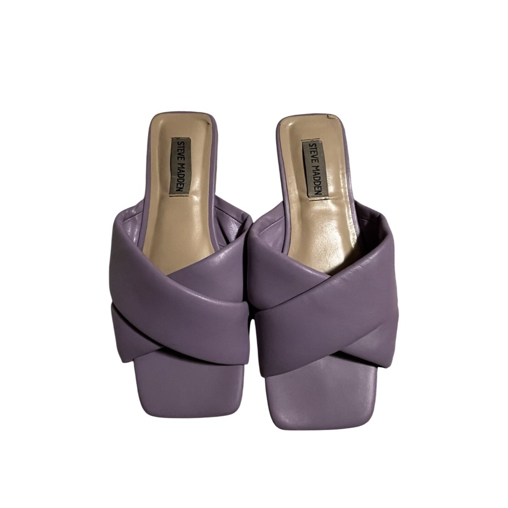 Steve Madden Mayra Sandals Flats Purple Faux Leather Size 8